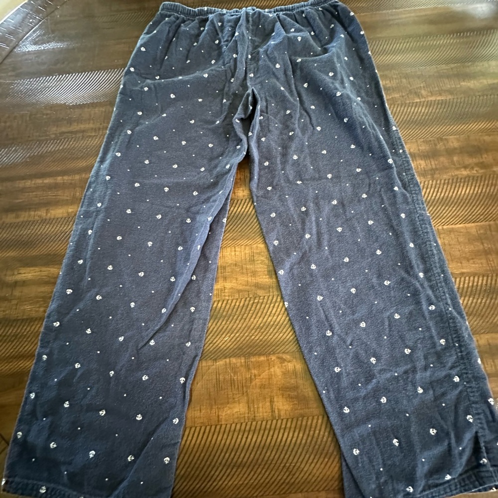 Nautica White and Blue Pajama Pants Relaxed Fit
